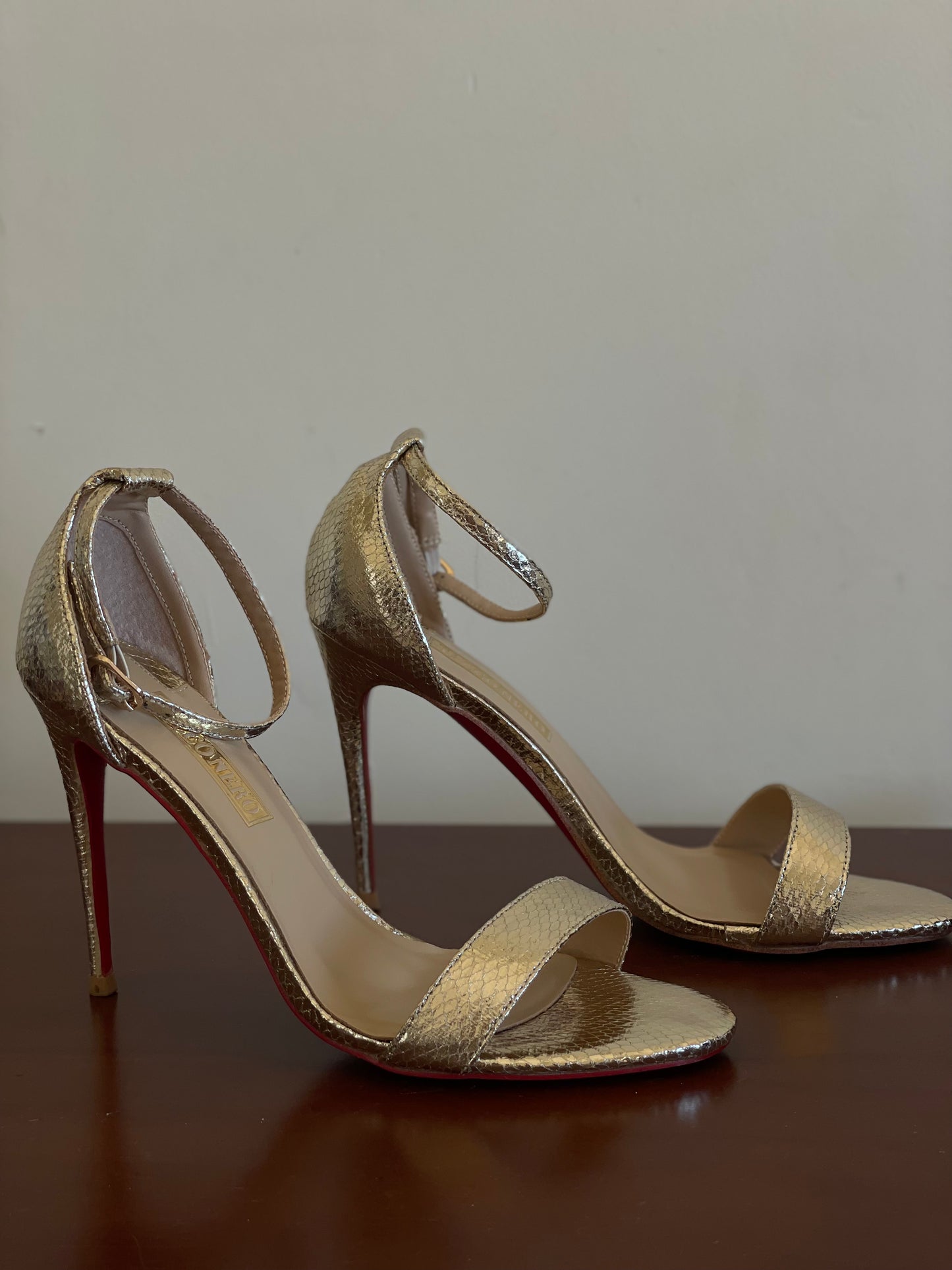 Tamara gold strapy sandals