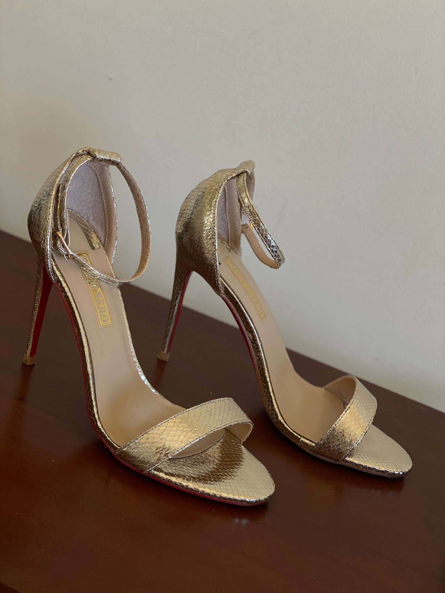 Tamara gold strapy sandals